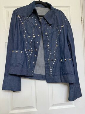 Vintage Homemade Studded Blue Denim Jacket